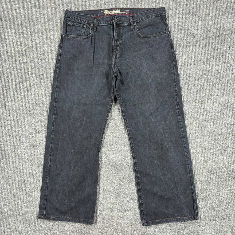 Old Navy Straight Jeans Mens Size 38x30 Blue Denim Stretch 5 Pocket Mid Rise